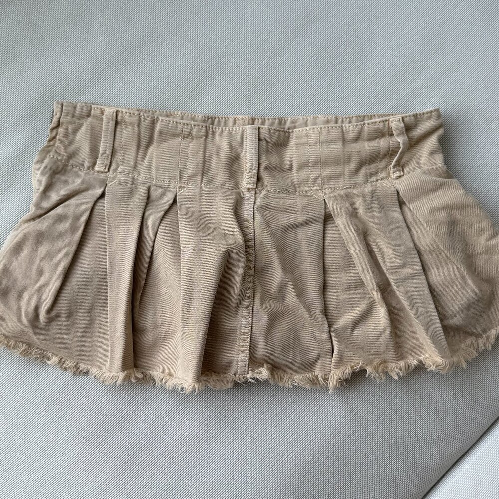 Free People Mini Skirt | Pleated Micro Jeans Skirt | Size 2 | Skort